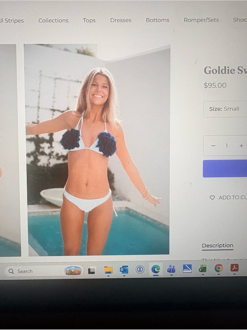 Goldie White Bikini Top with Navy Pom-Pom Accents - Women Intimates & Sleepwear